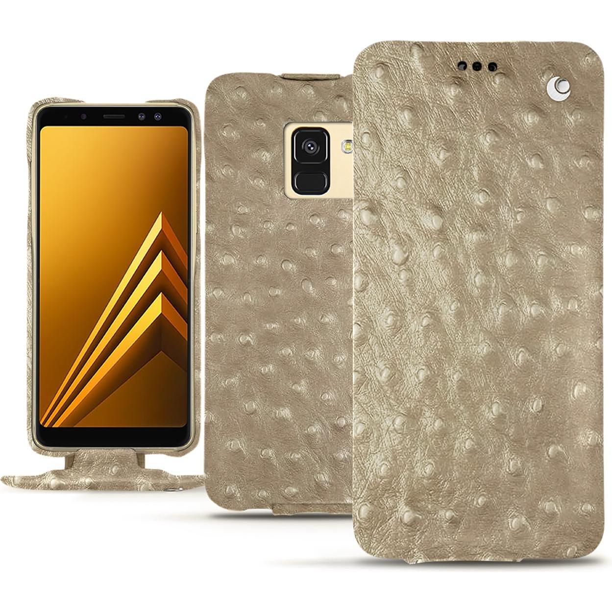 Noreve Lederschutzhülle vertikal (Samsung Galaxy A8 (2018)), Smartphone Hülle, Beige