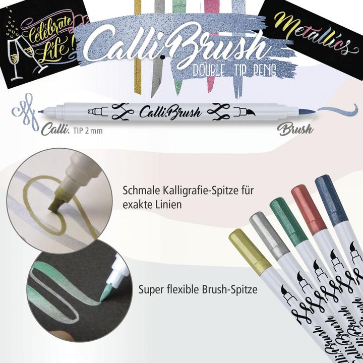 Produktbild Online Callibrush Pen Double Tip 2mm 19089 metallic (assortiert) (5x)