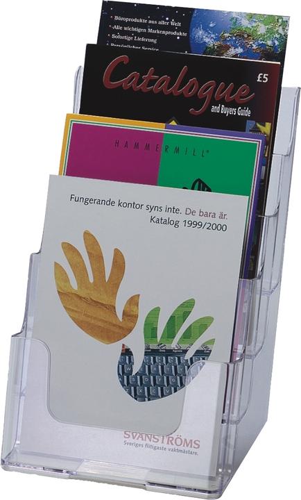 Image du produit Deflecto Porte-brochures, DIN A5 vertical, 4 compartiments, transparent (A5)