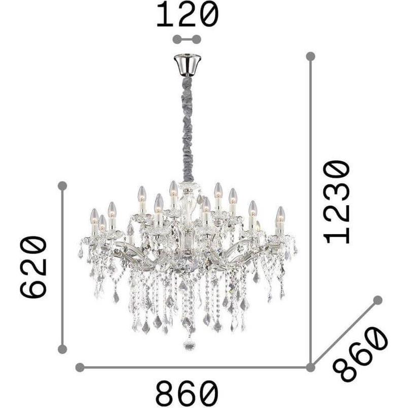 Thumbnail - Ideal lux, Pendelleuchte, FLORIAN Pendelleuchte E14 18-fach ⌀860mm dimmbar Gold 075181 (E14)