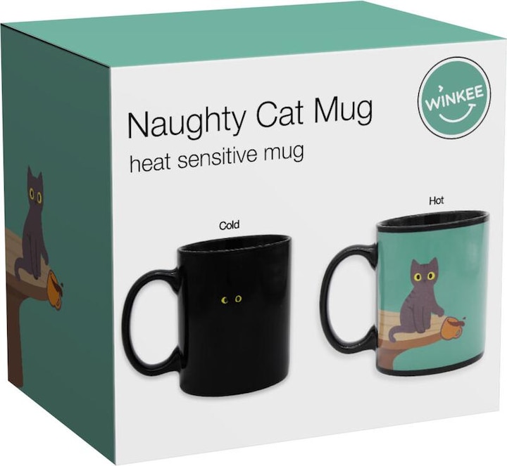 Actual product image Winkee Naughty Cat heat sensitive mug (1 x)