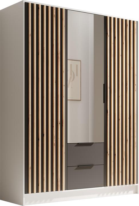 Actual product image ADRK Furniture Tiltable wardrobe Neri 150 with mirrors (150.5 x 51 x 200 cm)