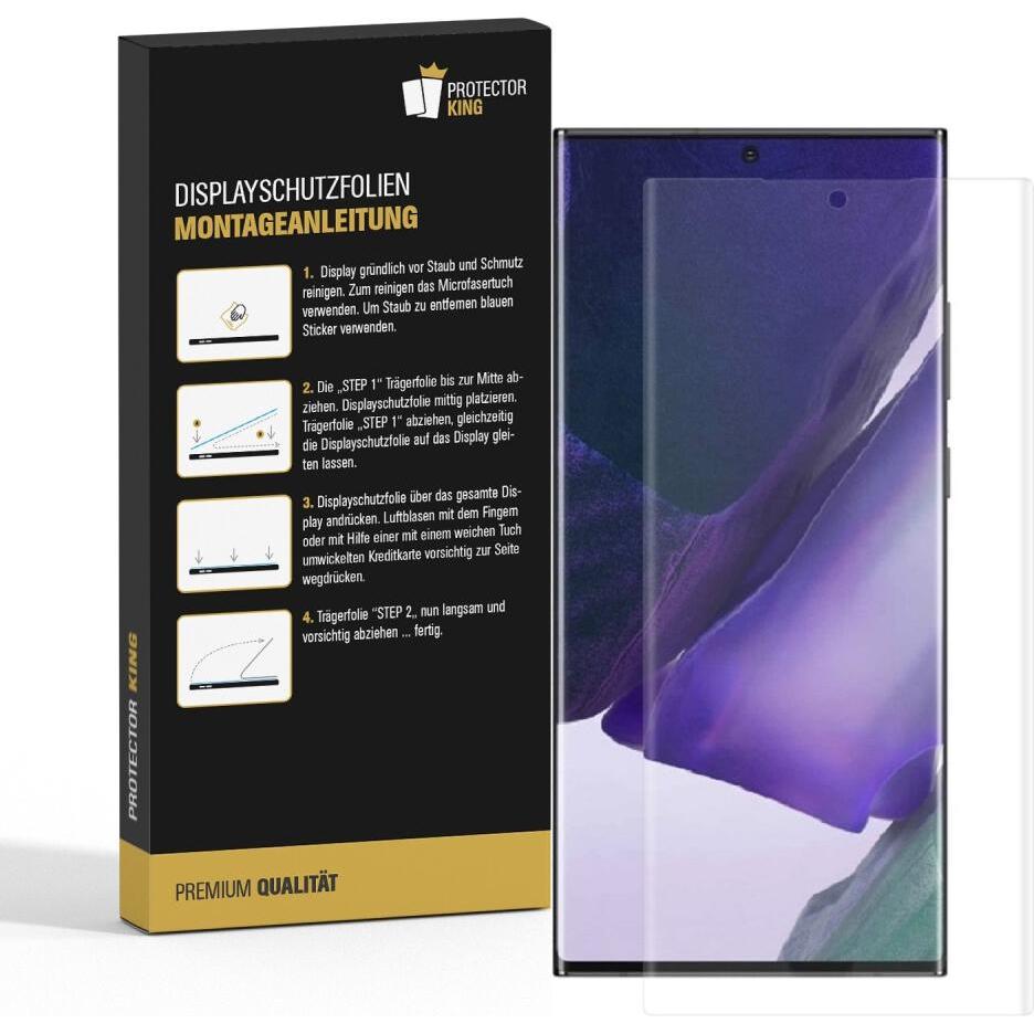 Thumbnail - Protectorking 4x echtes Tempered 9H Panzerhartglas 3D KLAR (4 Stück, Samsung Galaxy Note 20), Smartphone Schutzfolie, Tr...