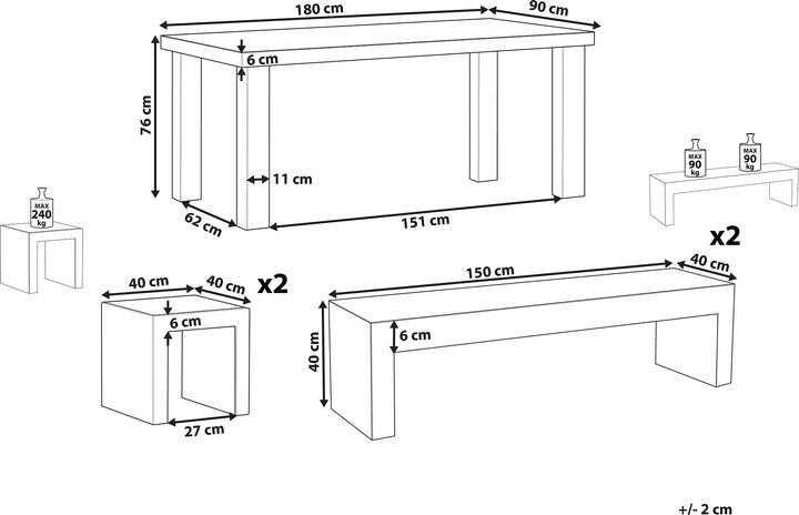 Produktbild Beliani Taranto (180 x 90 x 76 cm)
