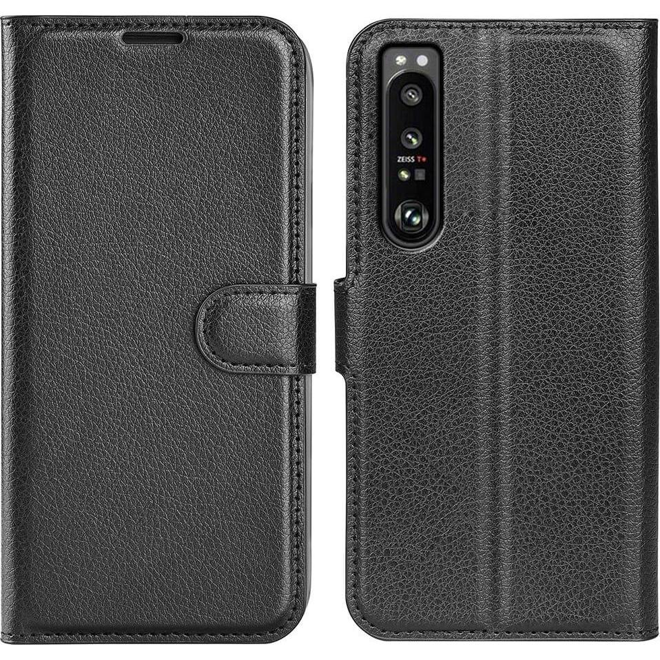 Cover-Discount Sony Xperia 1 IV - Leder Etui Hülle schwarz (Sony Xperia 1 IV), Smartphone Hülle, Schwarz