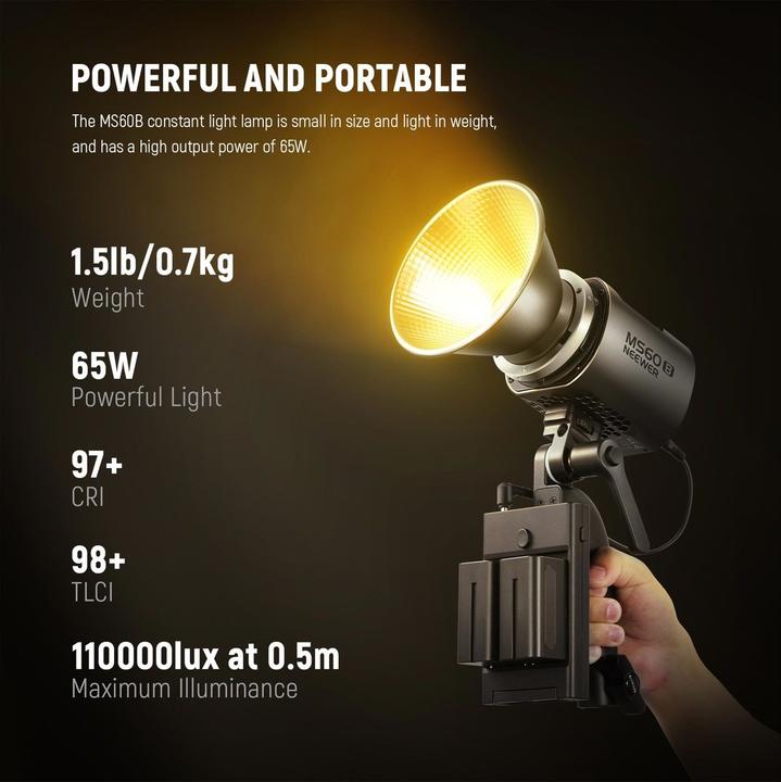 Immagine prodotto Neewer Luce continua MS60B Luce foto-video a LED (Videocamera)