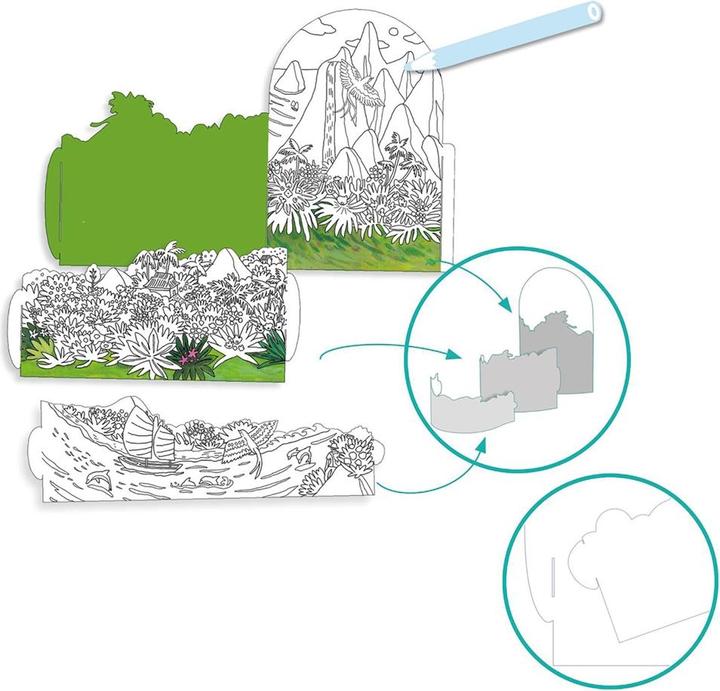 Produktbild Djeco Ausmalbilder 3D Diorama Insel