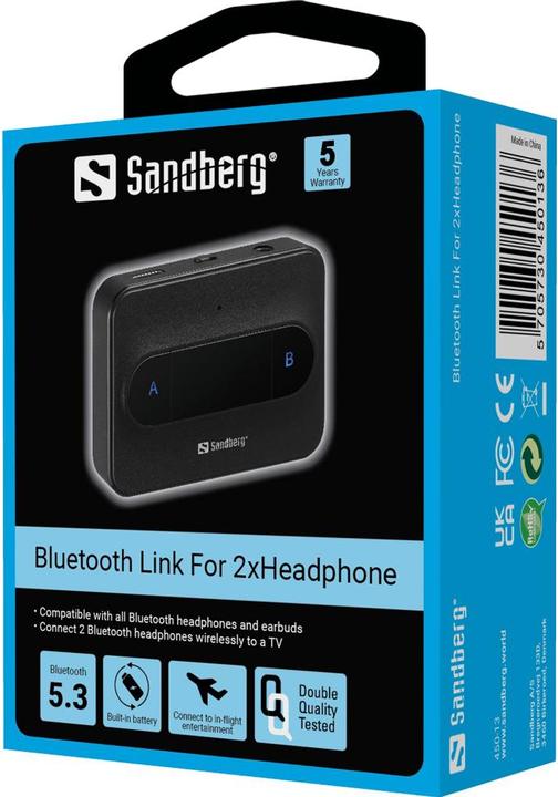 Actual product image Sandberg Bluetooth Link For 2xHeadphone (Channels)