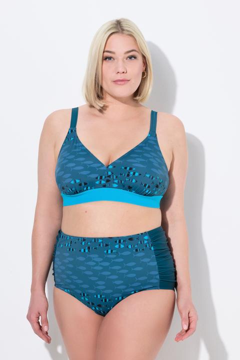Produktbild Ulla Popken Bikini, Fische, ohne Softcups, Träger verstellbar (46)