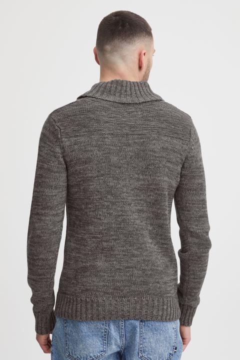 Actual product image Solid Phil Men's Jumper Chunky Knit Pullover With Shawl Collar Made Of 100% Cotton (S)
