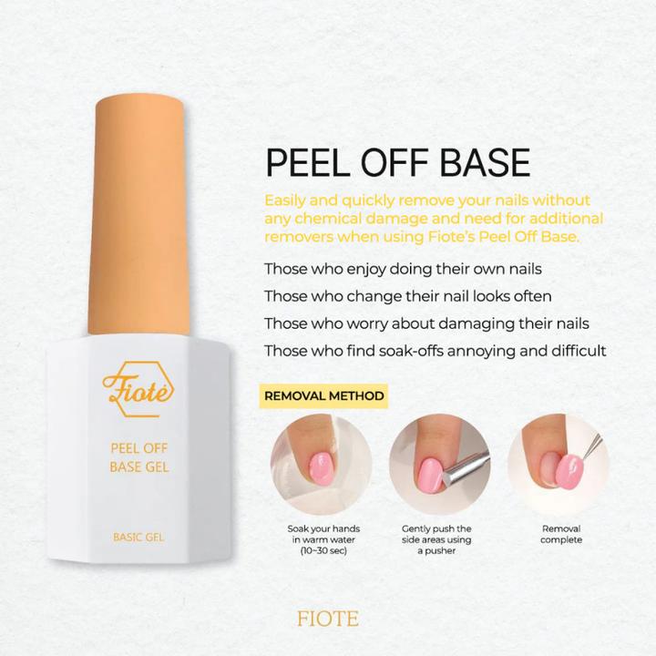 Produktbild Fiote Peel Off Base Gel - 10ml (Gel-Effekt Nagellack)
