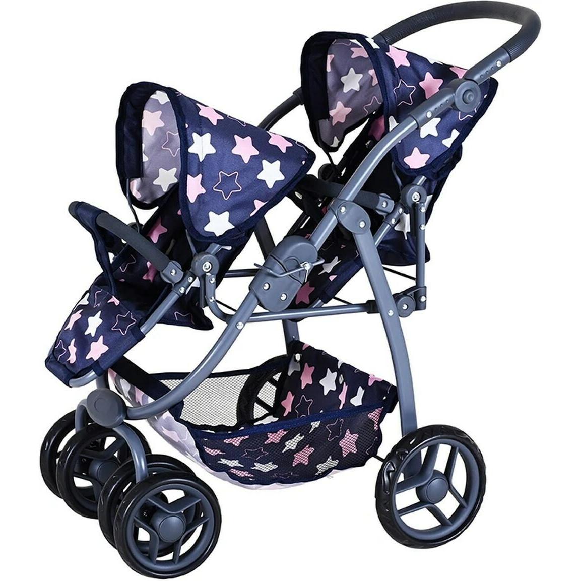 Knorrtoys Zwillingspuppenwagen Milo - "star blue pink" (16443)