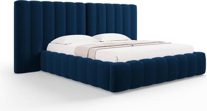 Actual product image Micadoni Velvet Storage Bed With Double Headboard, "Kelp", 230x300x100Made in Europe (180 x 200 cm)