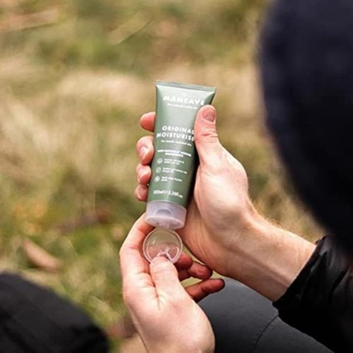 Actual product image ManCave Natural Caffeine Moisturiser with UV Absorbers 100ml for Men - Vegan Friendly (100 ml, Day cream)