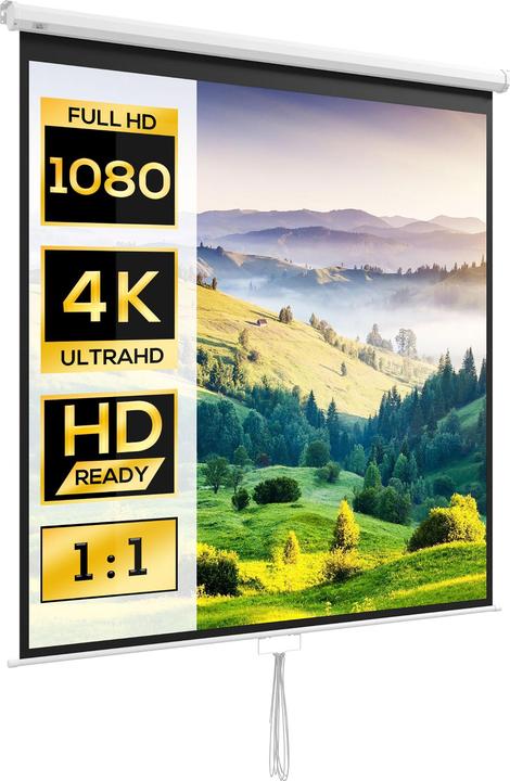 Produktbild Homcom Beamer Leinwand Kunststoff, Metall Weiss (99", 1:1)