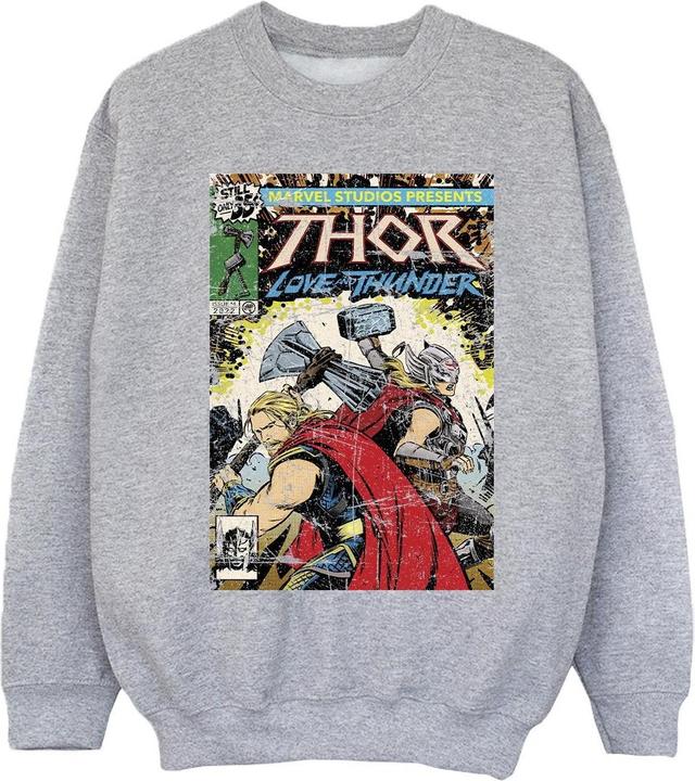 Actual product image Girls Thor Love And Thunder Vintage Poster Sweatshirt (152, 158)