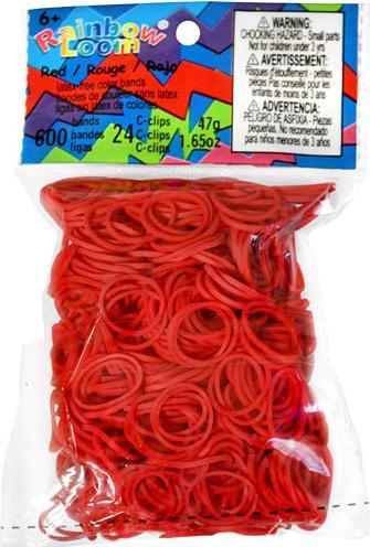 Actual product image Rainbow Loom Rubber bands red (600 pcs.)