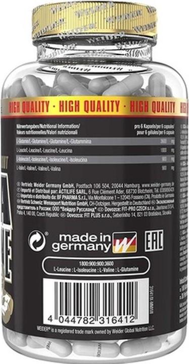 Actual product image Weider BCAA L-Glutamine (180 pcs., Capsules, 256 g)