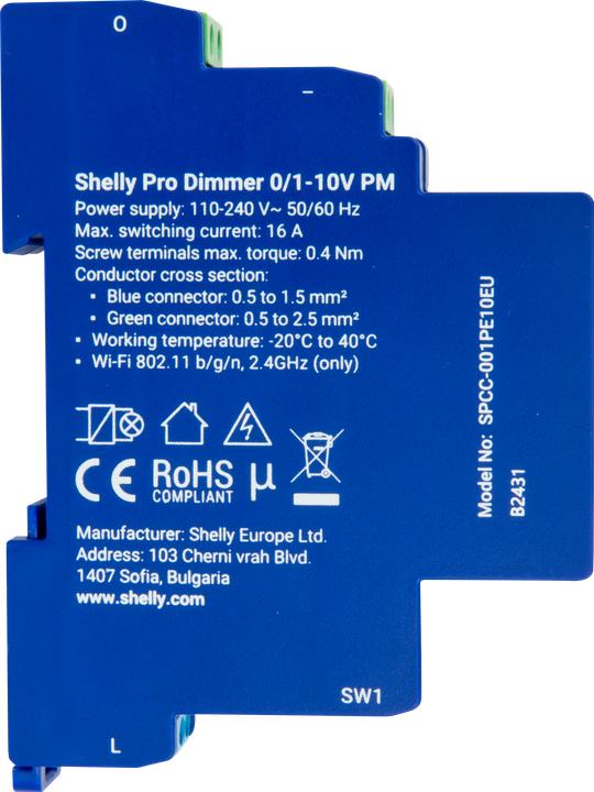 Produktbild Shelly Pro Dimmer 0/1 - 10V PM (Dimmaktor)