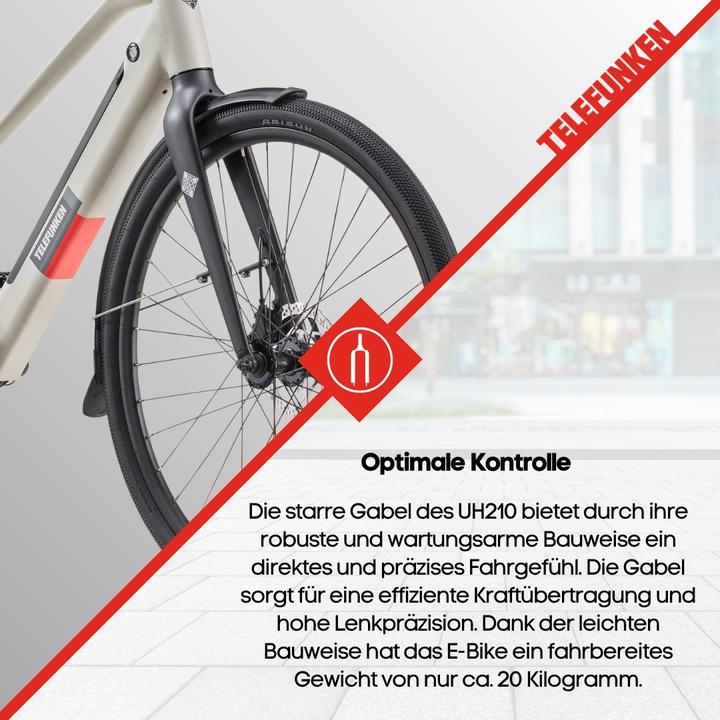 Actual product image Telefunken Urban E-Bike Damen UH210 28 Zoll Hinterradmotor 7-Gang Kettenschaltung (48 cm)