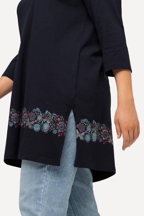 Produktbild Ulla Popken Shirt, Zierbänder, A-Linie, V-Ausschnitt, 3/4-Arm (46, 48)
