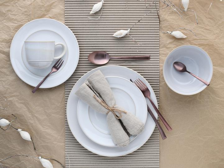 Produktbild CreaTable Geschirr–Set Antique, 16–teilig für 4 Personen, mit Rillenstruktur (16 Stk.)