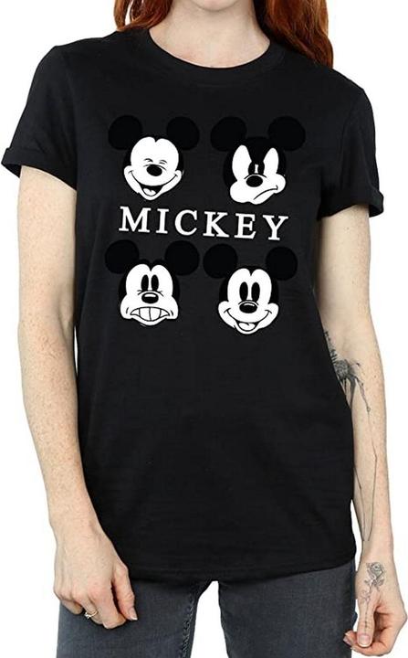 Immagine prodotto Disney Maglietta Boyfriend in cotone con testa di Topolino da donna/ragazzo (L)