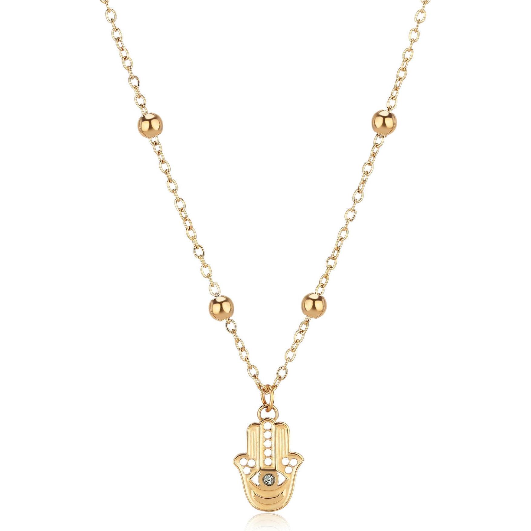 Sagapo, Collana, S'AgapÃµ - Luxury Hamsa Necklace - Hand of Fatima Witch SWH08