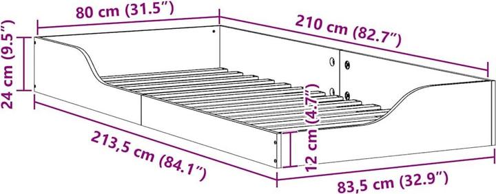 Image du produit vidaXL Plattformbett (80 x 210 cm)