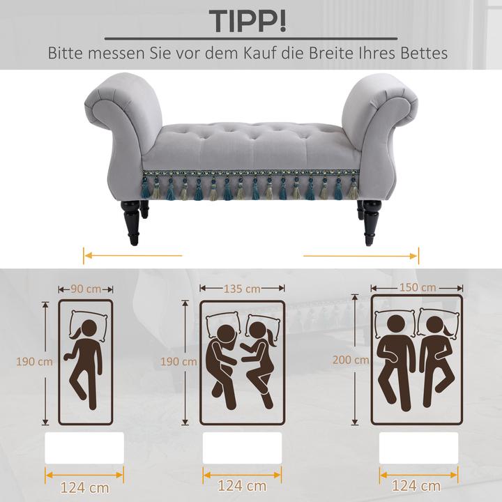 Actual product image Homcom Upholstered bench (117 cm)