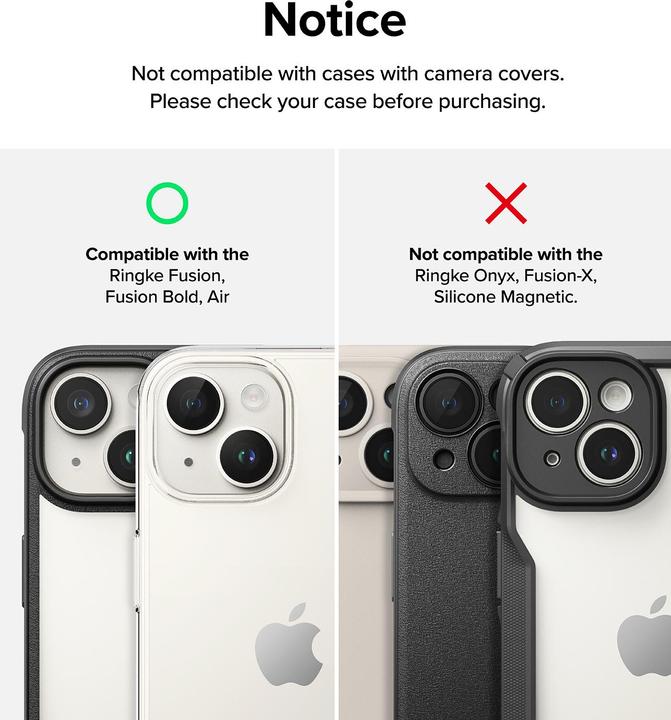 Immagine prodotto Ringke iPhone 15/ 15 Plus Camera Styling Camera Island Protector Alluminio Lega Nera