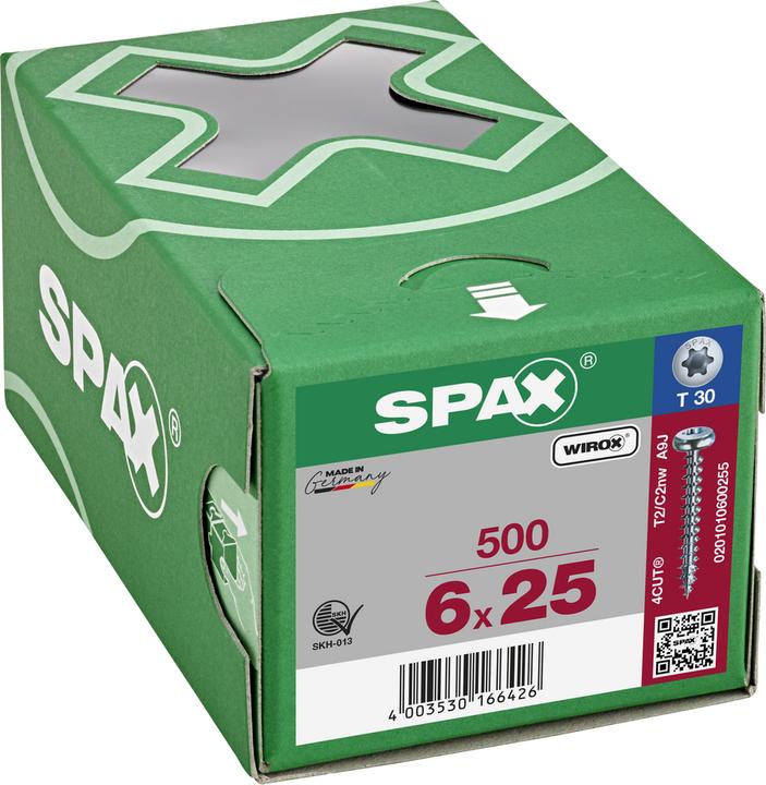 Produktbild Spax Halbrundkopf T-Star Plus T30 Vollgewinde Wirox (500 Schrauben pro Stück)