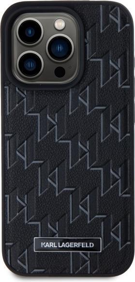 Image du produit Karl Lagerfeld PU Leather Monogram Metal Logo MagSafe Case for iPhone 15 Pro Black (Apple iPhone 15 Pro)