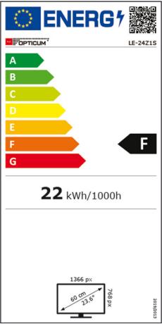Energie-Label Opticum LE-24Z1 (24", Z1, LCD, HD, 2022)