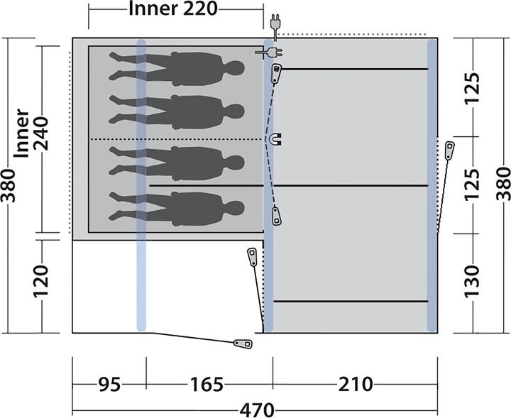 Actual product image Outwell Michigan 4 Air (Inflatable tent, 28.80 kg, 4 persons)