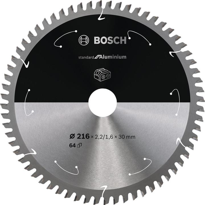 Productafbeelding Bosch Professional Zubehör Cirkelzaagblad Standaard voor Aluminium, 216x2,2/1,6x30, 64 tanden