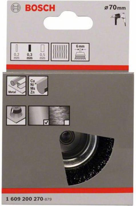 Actual product image Bosch Professional Zubehör PRO Metal clean cup brush, straight shaft, 70 x 0.3 mm (Coarse)
