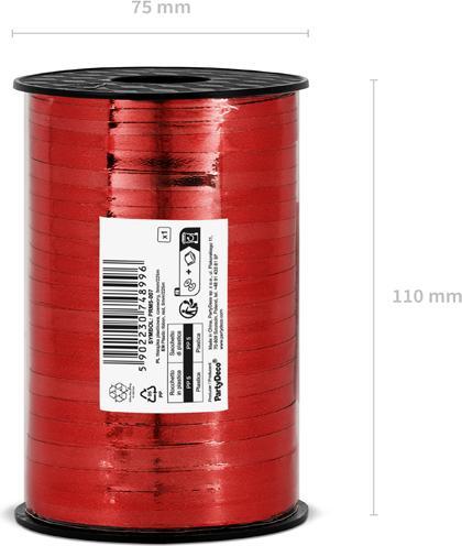 Actual product image Partydeco Bolduc Red 5mm (225m) (225 m)