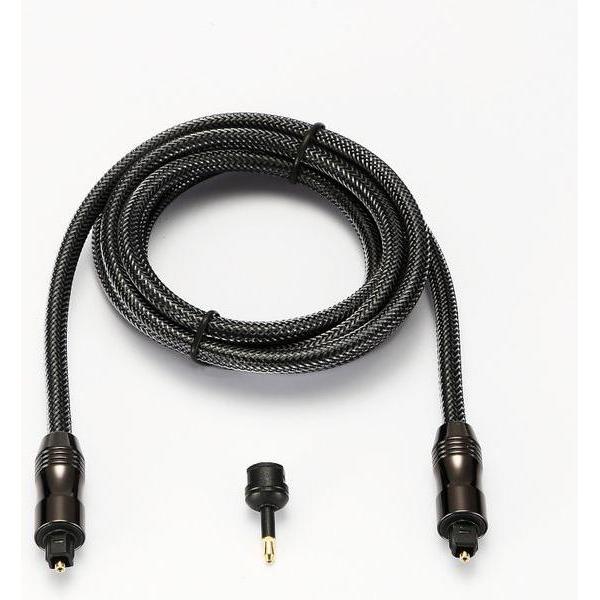 D2 Diffusion Cavo Audio Optique Toslink vers Toslink avec adaptateur Jack 3,5mm 1,5m (Noir) (1.50 m), Cavo audio