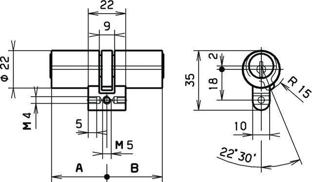 Image du produit Dormakaba KABA Star double cylindre 1515 RZ à fermeture différente (Cylindre profilé)