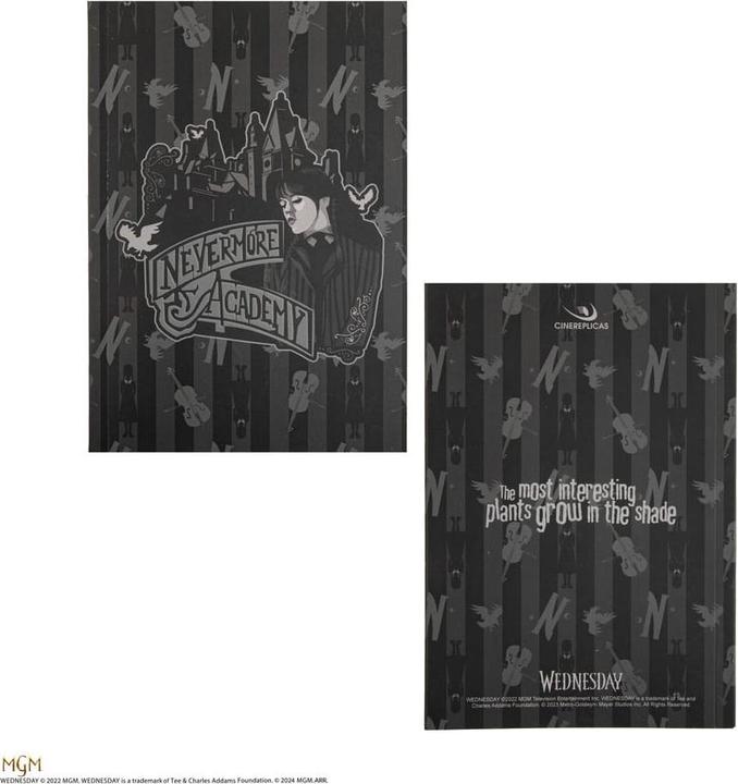 Actual product image Cinereplicas Wednesday 5-Piece Stationery Set Black