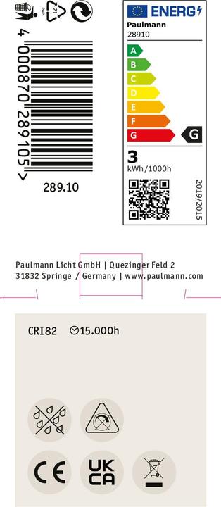 Energielabel Paulmann Reflektor Juwel (GU5.3, 3 W, 230 lm, 1 x, G)