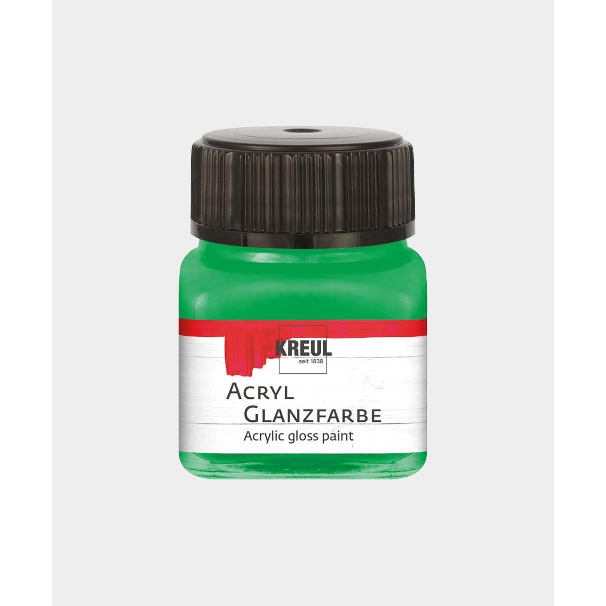 Kreul, Künstlerfarbe + Bastelfarbe, Acryl Glanzfarbe, 20 ml (Grün, 20 ml)
