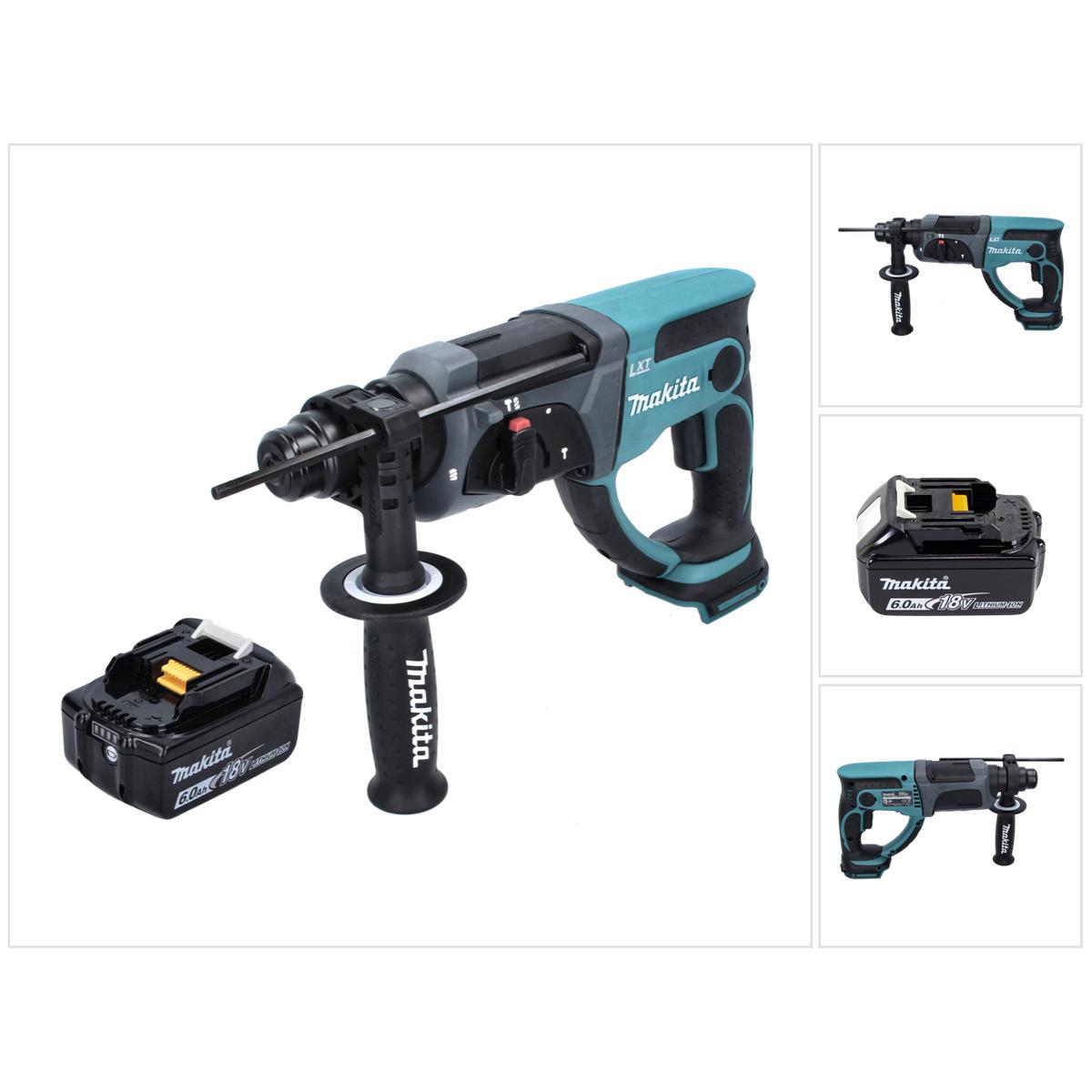 Makita, Bohrmaschine + Akkuschrauber, DHR 202 G1 Akku Kombihammer 18 V 2,0 J SDS Plus + 1x Akku 6,0 Ah - ohne Ladegerät ...