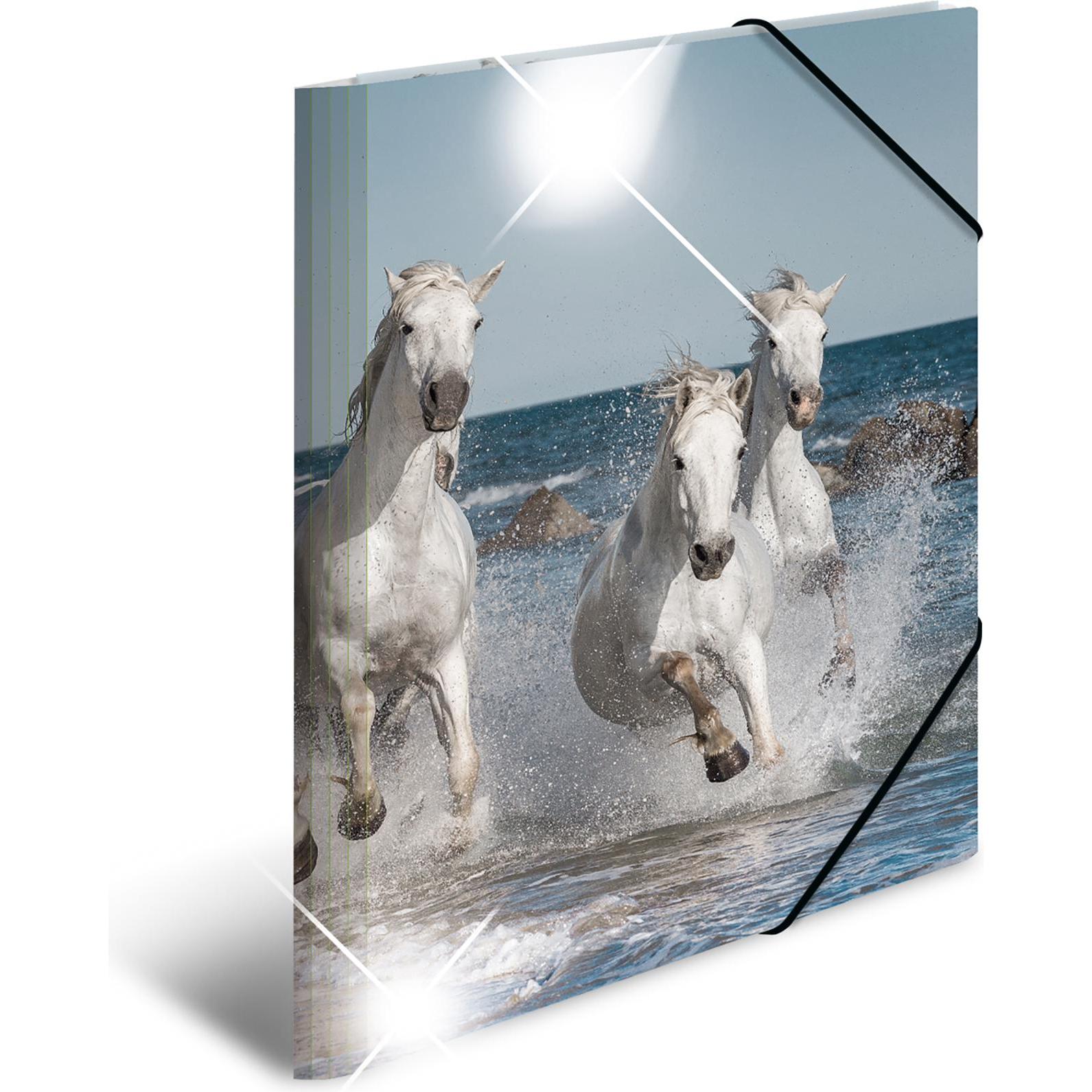 Thumbnail - Herma, Mappe, Eckspannermappe "Pferde", PP Glossy, DIN A3 Masse: (B)315 x (T)4 x (H)440 mm, mit 3 Innenklappen (A3, 1 x)