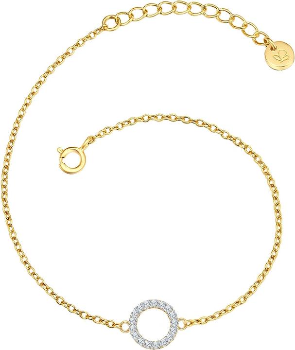 Immagine prodotto Glanzstücke München Lettera O da donna in argento sterling con zirconia cubica in oro giallo 17,0 cm di lunghezza base (17 cm, Argento)