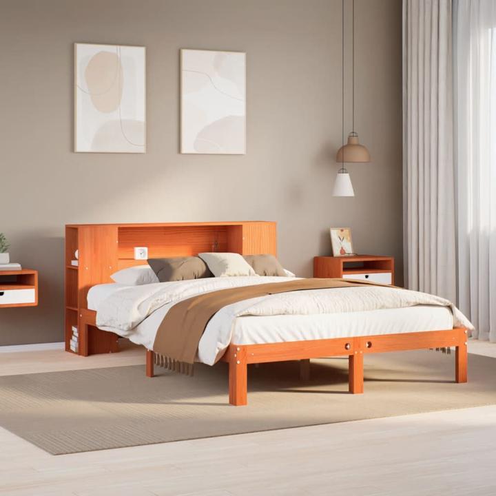 Produktbild vidaXL Bett mit Regal (135 x 190 cm)