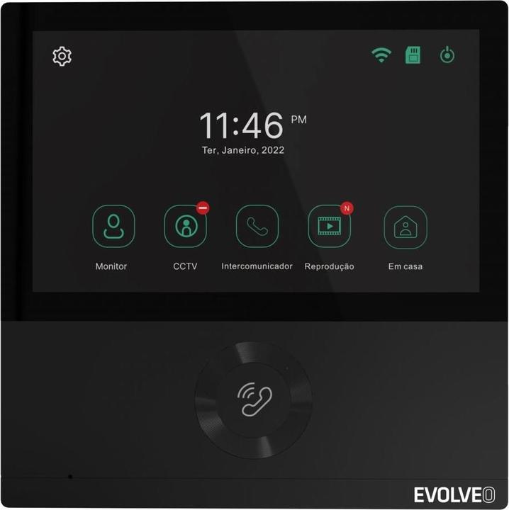 Produktbild Evolveo DoorPhone AHD7, Sada domácího WiFi videotelefonu s ovládáním brány nebo dveří černý monitor (Kabellos)