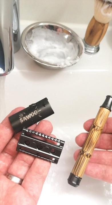 Immagine prodotto Sawoo Rasoio di bambù in ottone e legno di bambù con 10 lamette incluse