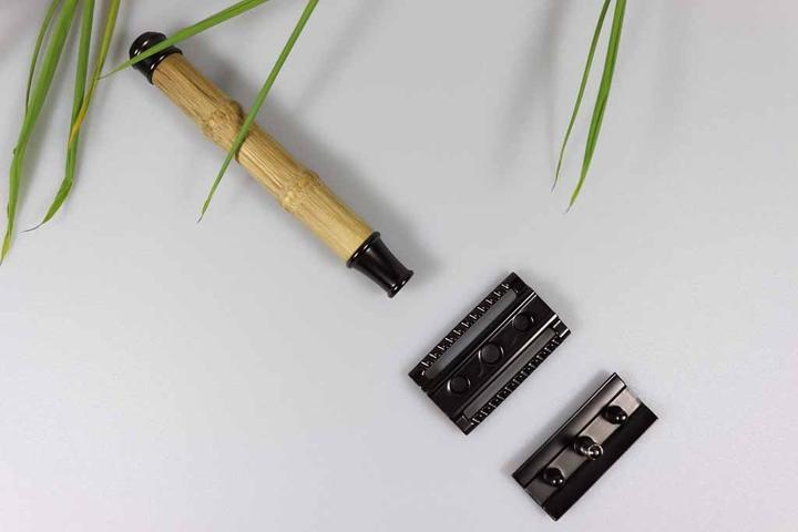 Immagine prodotto Sawoo Rasoio di bambù in ottone e legno di bambù con 10 lamette incluse